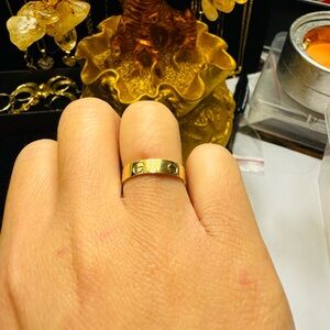 18K Saudi Gold Love Ring size 7 solid